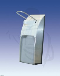 Desinfektionsmittelspender 500 ml aus Aluminium mit Wandhalter (weiss)