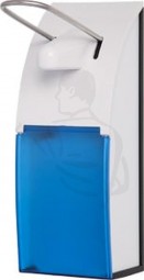 Desinfektionsmittelspender 500 ml aus weißem Kunststoff mit Hebel (blau)