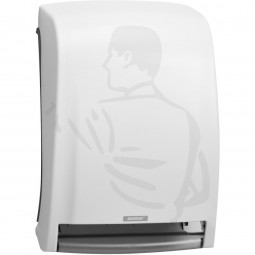 Handtuchrollenspender elektronisch aus weißen schlagfesten Kunststoff -93701-