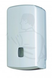 Toiletten-Kombispender aus Kunststoff weiß geeignet für 600 Blatt oder 2 Kleinrollen