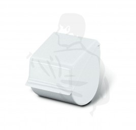 Toilettenrollen-Halter aus Kunststoff weiß mit Haube, geeignet für 1 Rolle Toilettenpapier