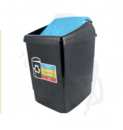 Schwingdeckeleimer, rechteckig, 12 Liter schlagfester, recycling Kunststoff (PP), BLAU