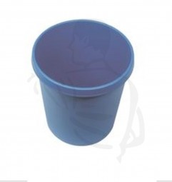 Papierkorb blau, 31x31x32cm 18 Liter geschlossen aus Kunststoff, mit Grifffrand- rund -