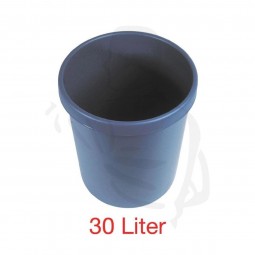 Papierkorb, blau, H41/D35cm, 30 Liter geschlossen aus Kunststoff, mit Grifffrand- rund -
