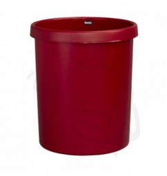 Papierkorb, rot, H41/D35cm, 30 Liter geschlossen aus Kunststoff, mit Grifffrand- rund -