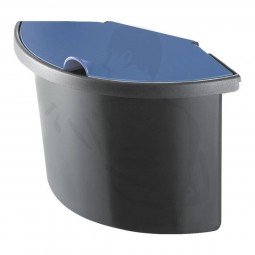 Abfalleinsatz für Papierkorb schwarz/blau Helit 2L aus Kunststoff mit umlaufenden Rand mit Deckel