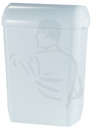 Abfallbehälter mit Flachdeckel, ca. 50 Liter aus schlagfestem weißem Kunststoff, weiss