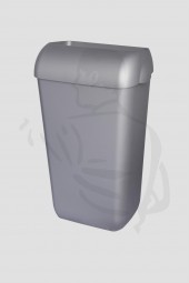 Abfallbehälter mit Flachdeckel, ca. 25 Liter aus schlagfestem weißem Kunststoff, satiniert