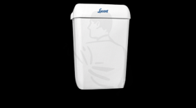 Abfallbehälter mit Flachdeckel, ca. 45 Liter aus schlagfestem weißem Kunststoff, weiss