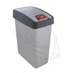 Abfallbehälter mit Flip-Deckel, 25 Liter für die tägliche Abfallentsorgung grau
