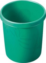 Papierkorb, grün, H41/D35cm, 30 Liter geschlossen aus Kunststoff, mit Grifffrand- rund -