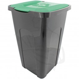 Universaltonne grau/schwarz, aus Kunststoff, 50L mit grünem Deckel (für Biomüll) 56x36x36cm