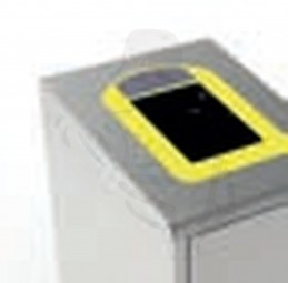 farbiger Rahmen zur Mülltrennung, gelb passend zu Modulare Recyclingstation 