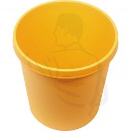 Papierkorb, gelb, H48/D39cm, 45 Liter geschlossen aus Kunststoff, mit Grifffrand- rund -