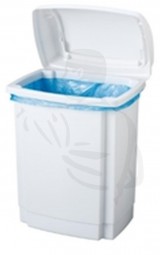 Abfallbehälter mit Kippdeckel, weiß, ca. 18 Liter aus schlagfestem Kunststoff, ideal für Stand/Wand