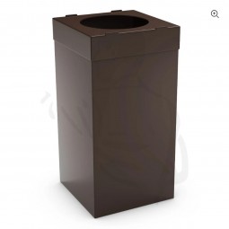 Abfallbehälter aus Kunststoff H70xB35xT35cm 80L für Küche o. Büro, leicht zu reinigen offen braun