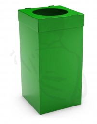 Abfallbehälter aus Kunststoff H70xB35xT35cm 80L für Küche oder Büro, leicht zu reinigen offen grün