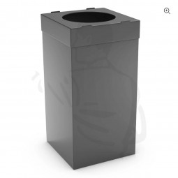 Abfallbehälter aus Kunststoff H70xB35xT35cm 80L für Küche oder Büro, leicht zu reinigen offen grau
