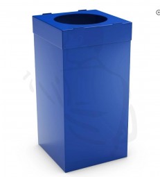 Abfallbehälter aus Kunststoff H70xB35xT35cm 80L für Küche oder Büro, leicht zu reinigen offen blau