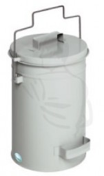 Sicherheitsbehälter/Mülleimer mit Deckel, 15L aus verzinkten Stahlblechen mit Lackierung grau