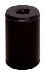 Mülleimer&Papierkorb feuersicher, schwarz, 15L aus Stahlblech pulverbeschichtet u. selbstlöschend