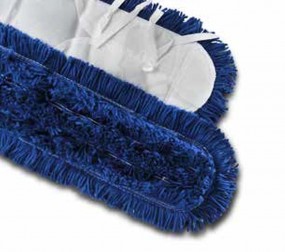 Feuchtwischbezüge Acryl Mopp mit Taschen blau, 60cm, Acryl/Polyestermischung, Schlinge/Franse
