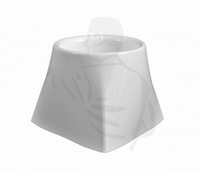 Ersatztopf -EINZELN- für WC-Bürste aus weißem Kunststoff, runde Form