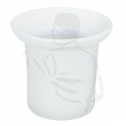 Ersatzbehälter aus Milchglas weiss D82/ObenD114mm für WC Garnitur Edelstahl wandmontage (660090)