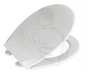 WC-Kunststoff-Sitz Thermoplast mit Kindersitz im schlichtem weiß mit Absenkautomatik (EasyClose)