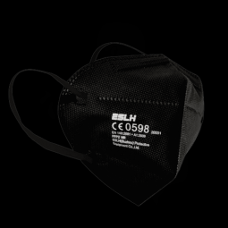 Filtrierende Staubmaske schwarz, zertifiziert FFP2 gegen gifte, feste und flüssige Partikel CE0598