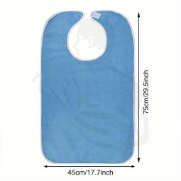 Esslätzchen aus Textil blau, waschbar 75x45cm für Männer und Frauen (Senioren) wasserdicht