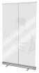 Mobile Hygieneschutzwand aus PET Folie 85x220cm transparenter Nies- und Spuckschutz, einrollbar